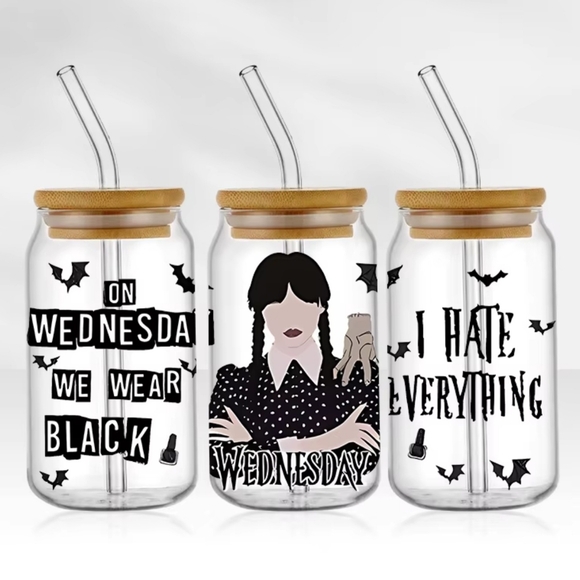 Wednesday Addams Cup Transfer Sticker - Picture 1 of 3
